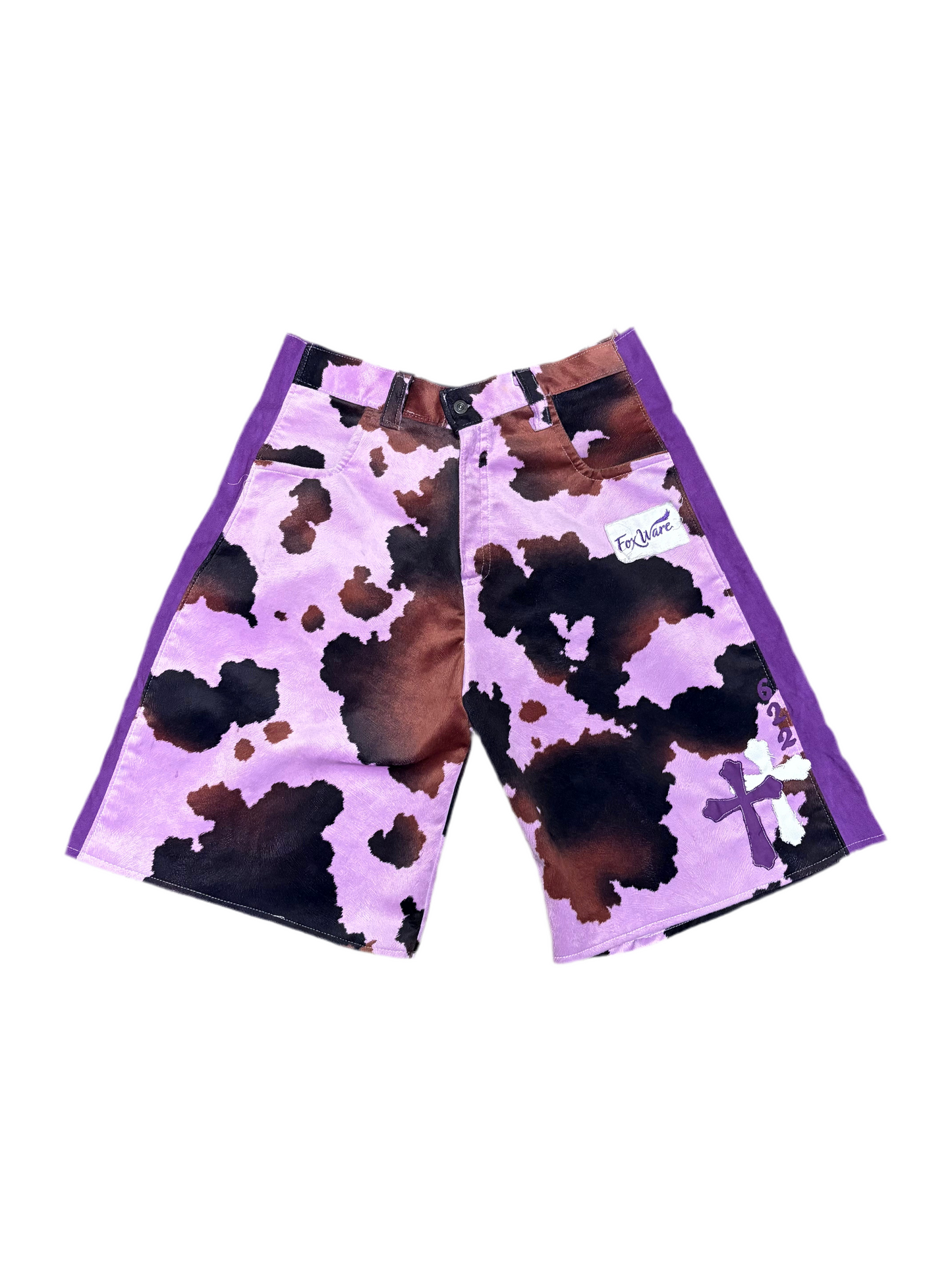 Purple Reign Cow Print Shorts
