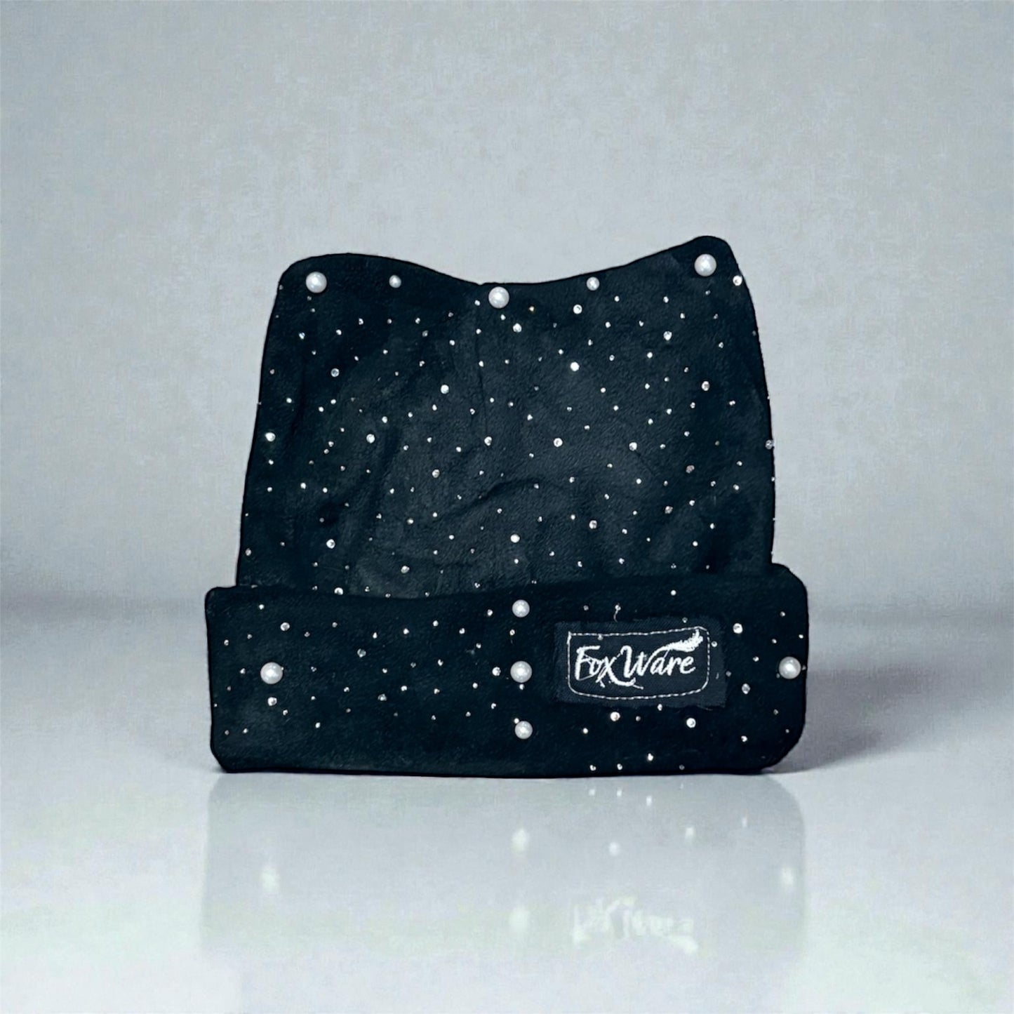 Rhinestone Fox Beanie