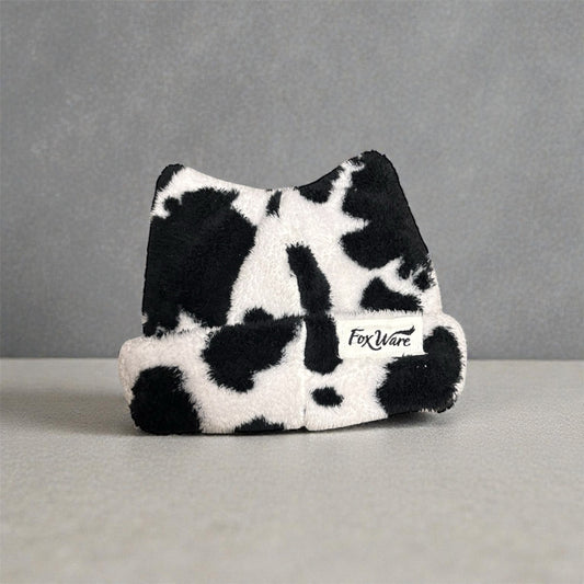 Cow Print Fox Beanie